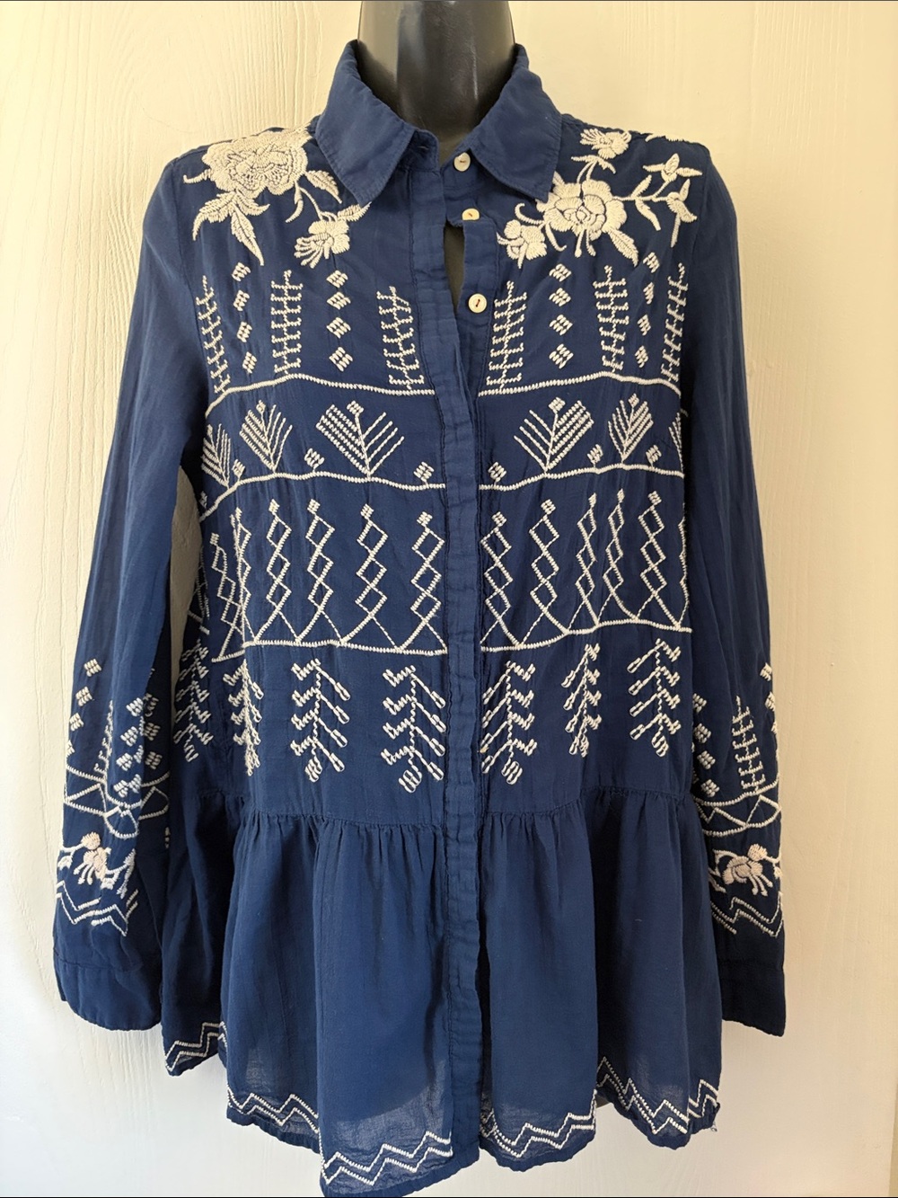 3J Workshop Johnny Was Embroidered Shirt
